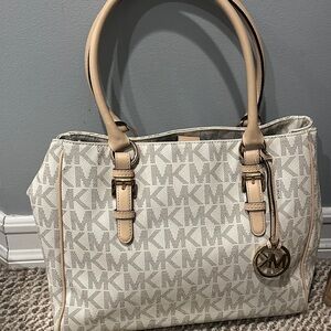 Michael Kors Cream Monogram Tote